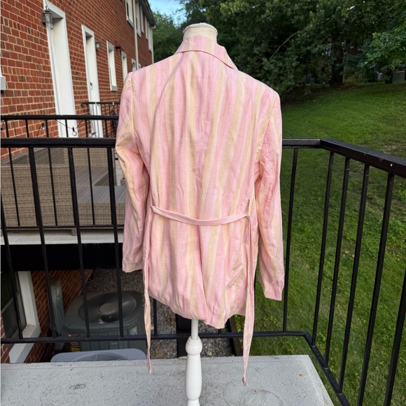 NWT See U Soon Stripe Linen Blend Blazer Size Large - Picture 2 of 13
